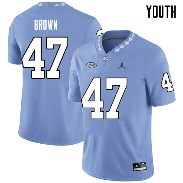 Jordan Brand Youth #47 Zach Brown North Carolina Tar Heels College Football Jerseys Sale-Carolina Bl